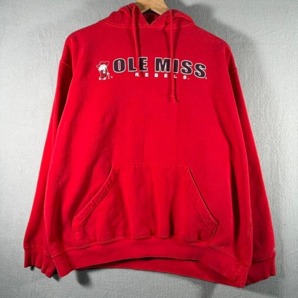 Vintage Soffe Ole Miss Rebels Red Hoodie College NCAA Streetwear‎ Retro XL